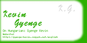 kevin gyenge business card